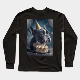 Pied French Bulldog Birthday Card #5 Long Sleeve T-Shirt